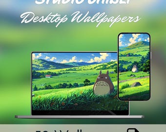 Studio Ghibli Wallpaper: Magische Anime Landschaft als Digital Download