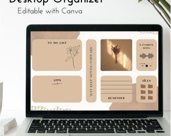 Minimalist Desktop Organizer Wallpaper: Positive Affirmations (Digital Download)