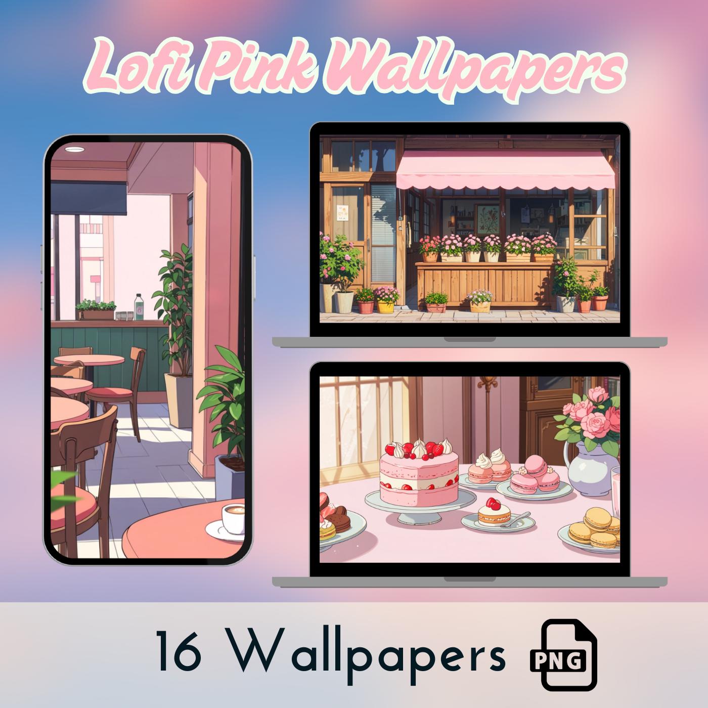 Lofi Pink Wallpaper Pack: Kawaii Anime Scenery (digital Download) - Etsy