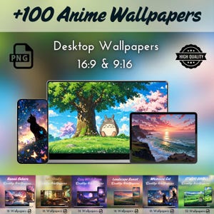 Wallpaper Anime bundle for computer, MacBook wallpaper, Desktop background, Studio ghibli inspired, Anime, Wallpaper pack, Lofi landscape