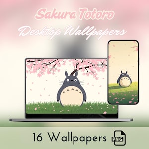 Fondos de pantalla de Totoro, fondo de pantalla de Sakura Totoro, fondo de pantalla rosa, fondo de pantalla minimalista, fondo de pantalla de Studio Ghibli, fondo de pantalla de escritorio, fondo de pantalla para teléfono