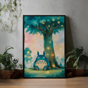 Studio Ghibli Print, Totoro Poster, Ukiyo-e Style, Ghibli Wall Art, Hayao Miyazaki Art,Totoro Wall Decor,Japanese Vintage Print,Anime Poster
