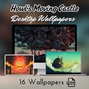Howls moving castle wallpaper, Studio Ghibli Inspired Desktop Wallpapers, lofi landscape,Anime, 4k, MacBook Wallpaper, Whimsical background