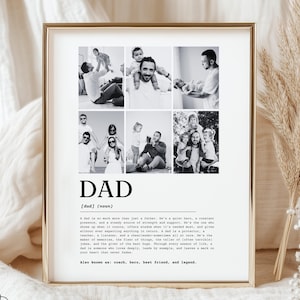 Dad Definition Editable Template Customizable Fathers Day Photo Collage Poster Gifts For Dad Daddy Print Dad Print DIY Fathers Day Photo