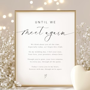 In Loving Memory of Sign Editable, Until We Meet Again Sign, In Memorial Sign, Wedding Memorial Sign, Watching From Heaven, Guardian Angels