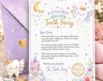 Editable Tooth Fairy Letter, Lost Tooth Certificate, Printable Kids Tooth Loss Keepsake, Canva Template