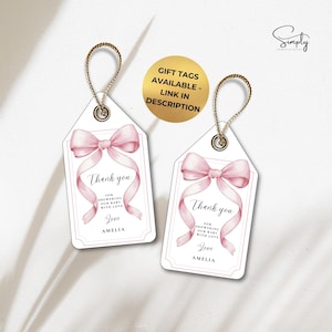 Blush Pink Bow Baby Shower Invitation Editable Elegant Watercolor Coquette Bow Invitation Pink Girl Baby Shower Invite Pink Ribbon Canva image 5