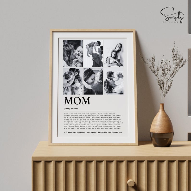 Mom Definition Editable Template Customizable Mothers Day Photo Collage ...