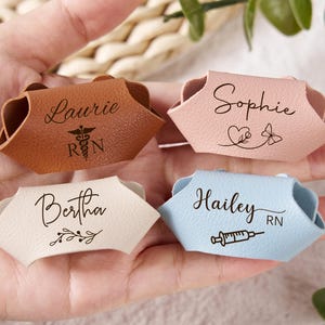 Leather Stethoscope ID Tag, Stethoscope ID Ring, Stethoscope Charm, Personalized Stethoscope Name Tag, Nurse Graduation Gift,Gift for Doctor