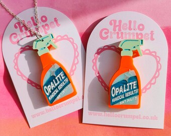 Opalite spray bottle brooch or necklace| Taylor Merch  | laser cut acrylic