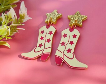 Texas Hold 'em boot earrings | laser cut western acrylic