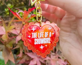 The Life of a Showgirl keyring bag charm | laser cut heart