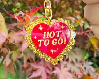 HOT TO GO keyring bag charm | Chappell Roan Merch  | laser cut heart