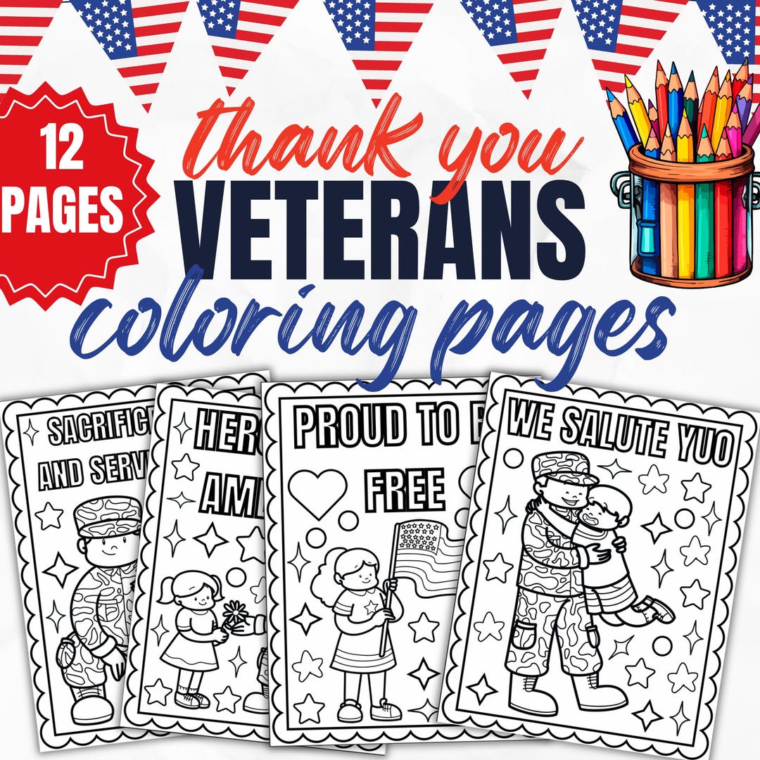 Veterans Day Coloring Pages | Kids Printable Activities (PDF) - Etsy