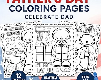 Father's Day Coloring Pages: Kids Printable Dad Activity (RAR Folder Downloadable Files)