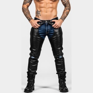 Genuine Black Leather Chaps for Men | Real Leather Biker Chaps | Custom Fit Leather Gear | Stylish & Durable | Perfect for Riding or Fashion