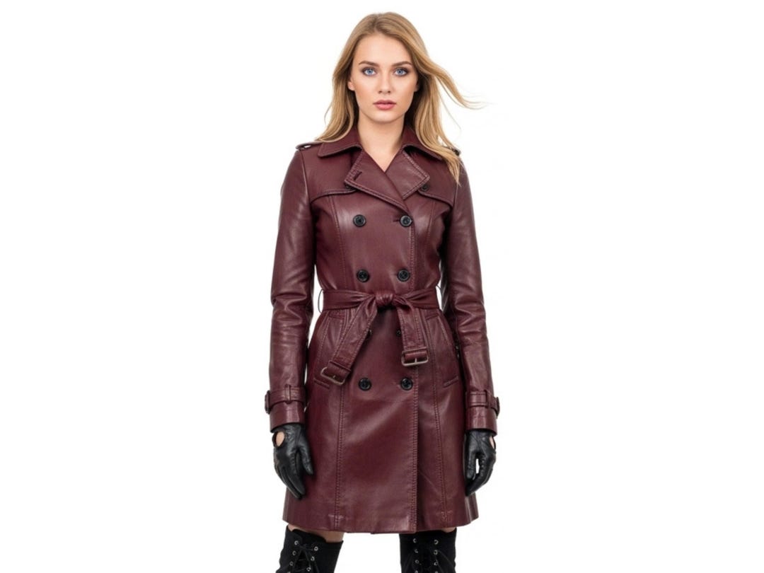 【希少】【美品】イタリアンラムスキン　トレンチコート LOVELESS（ラブレス） トレンチコート コート ブロッキングトレンチ