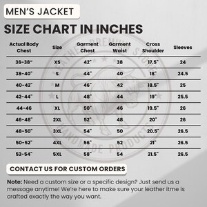 Men's Jacket Size Chart