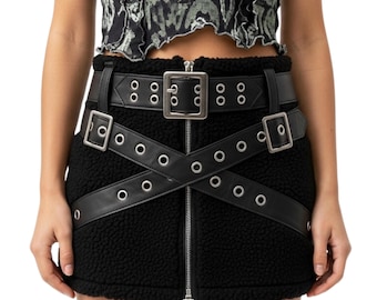 Minifalda de cuero de talle alto para mujer – Falda ajustada tipo lápiz para fiestas y discotecas.