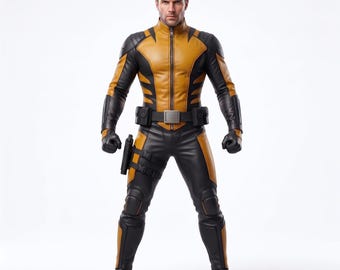 Superhero Inspired Leather Armor Costume, Tactical Suit, Comic Con Cosplay, Handmade Mutant Jumpsuit Outfit