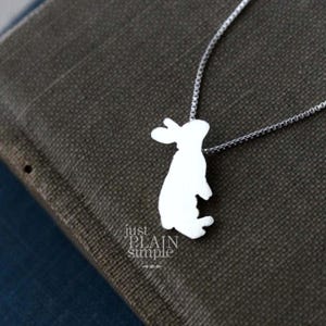 Tiny Rabbit necklace, sterling silver handmade pendant