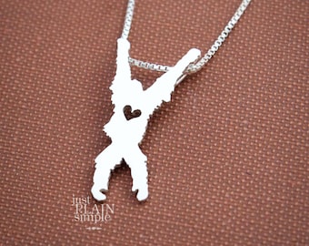 Orangutan, tiny sterling silver necklace, handmade animal jewelry