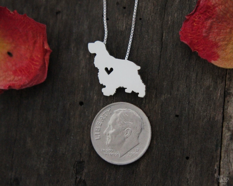 Tiny Cocker Spaniel necklace, sterling silver hand-cut dog lover jewelry image 6