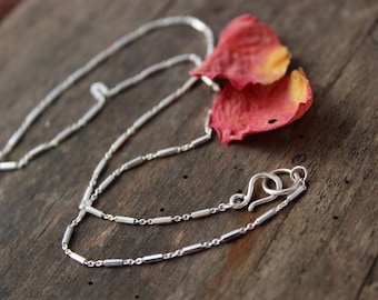Sterling Silver Bar Chain Necklace: Minimalist Everyday Jewelry