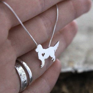 Tiny Golden Retriever necklace, sterling silver hand-cut dog lover jewelry image 4