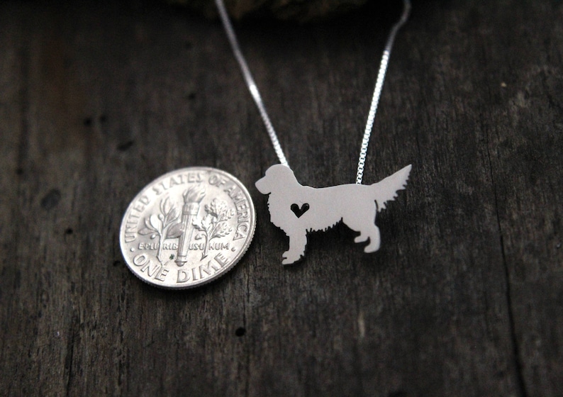 Tiny Golden Retriever necklace, sterling silver hand-cut dog lover jewelry image 6