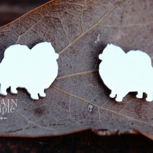 Pomeranian earrings, sterling silver