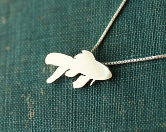 Collier Tiny Goldfish, pendentif en argent sterling, bijoux faits à la main pour animaux et nature,