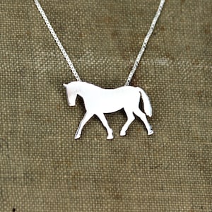 Tiny Horse necklace sterling silver, silver hand cut pendant