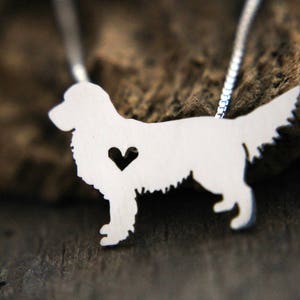 Tiny Golden Retriever necklace, sterling silver hand-cut dog lover jewelry image 3