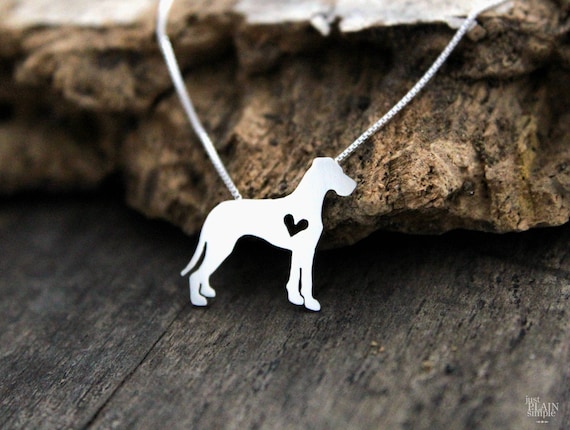 14K Gold over Sterling Engravable Great Dane Dog Necklace