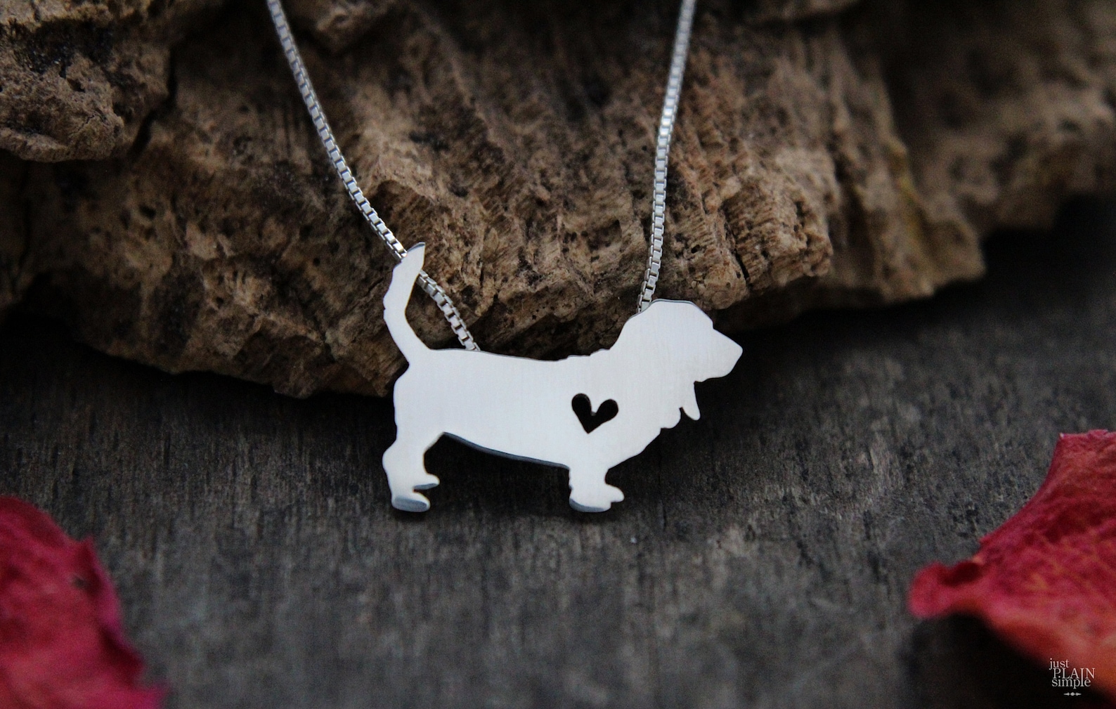 Tiny Basset Hound Necklace Sterling Silver Hand Cut Pendant Etsy