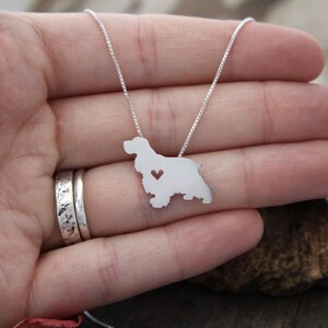 Tiny Cocker Spaniel necklace, sterling silver hand-cut dog lover jewelry image 4