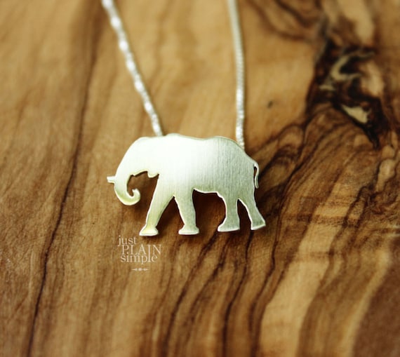 Elephant Unadorned Sterling Silver Necklace Elephant Unadorned Sterling Silver Necklace