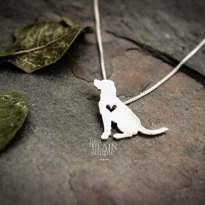 Tiny Labrador retriever, sterling silver handmade necklace and heart image 3
