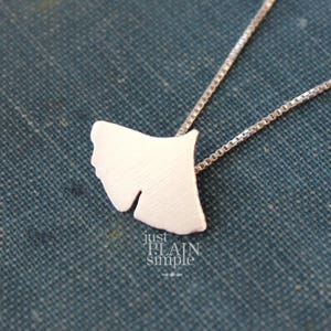 Tiny Ginko leaf necklace, sterling silver nature pendant, handmade every day wear