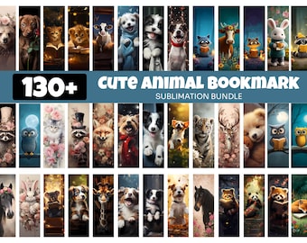 138 Cute Animal Bookmarks Sublimation png Bundle, Printable Bookmark png, Dog Bookmark png, Cat Bookmark Sublimation png, Digital Download