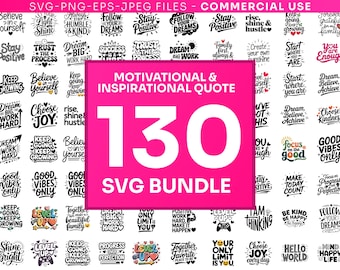 Motivational Quote Svg Bundle, Inspirational Quote Svg Bundle, typography quotes svg, Motivational Png bundle