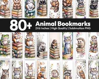 Animal Bookmarks png Bundle, Cute Woodland Animals bookmark, Printable Bookmarks png, Sarcastic cat bookmark png, Digital Download, book tag