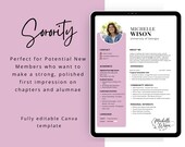 Editable Sorority Resume Template: Modern Pink Recruitment (Canva)