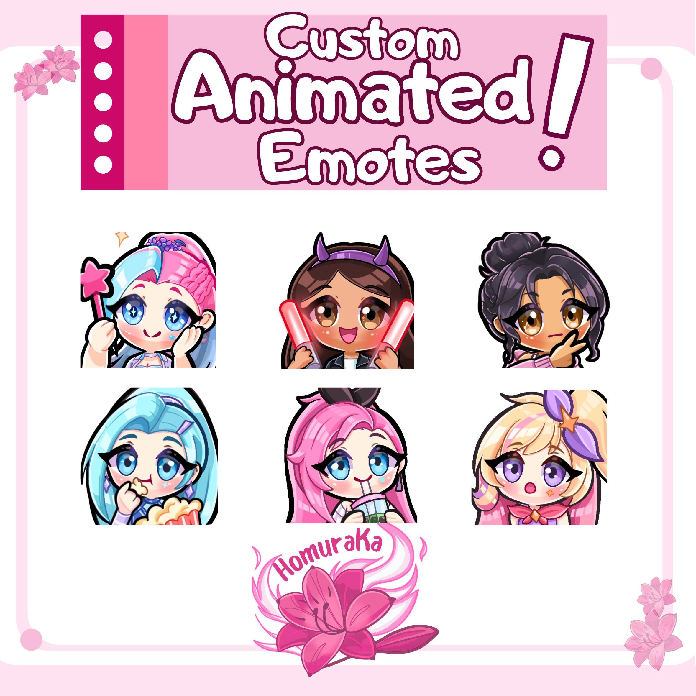 Custom ANIMATED Chibi Emotes for Twitch and Discord - Etsy