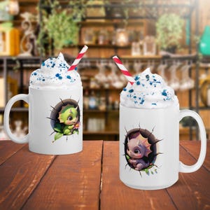 Adorable taza de cerámica de Triceratops: adorable dinosaurio bebé, diseño 3D impactante, regalo perfecto para los amantes de los dinosaurios.