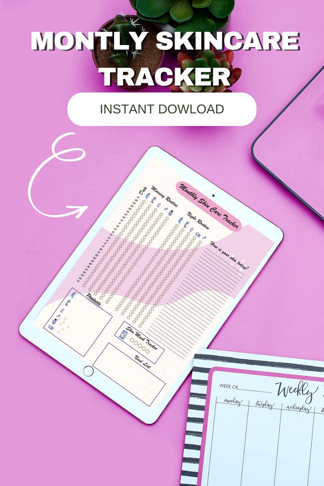 Monthly Skin Care Tracker – Printable PDF Skincare Planner - Etsy