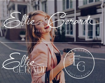 Può includere: Una persona con lunghi capelli mossi indossa un blazer rosa chiaro sopra un top nero, tenendo in mano una tazza di caffè scura. Il testo Ellie Gerardi Photography è visualizzato in caratteri bianchi corsivi e serif, con un logo circolare EG.