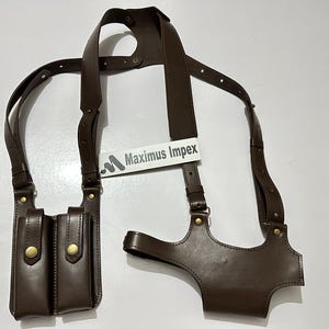 Vertical Shoulder Leather HolsterResident Evil Leon Holster Tactical Holster Leon Kennedy Cosplay Holster Leon Kennedy RE4 Holster