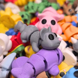 Pacotes ALEATÓRIOS de animais de estimação flexíveis de bolso detalhados | Mini animais inquietos impressos em 3D